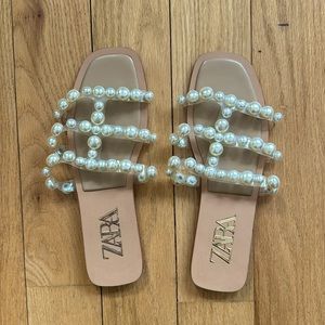Zara pearl flats
